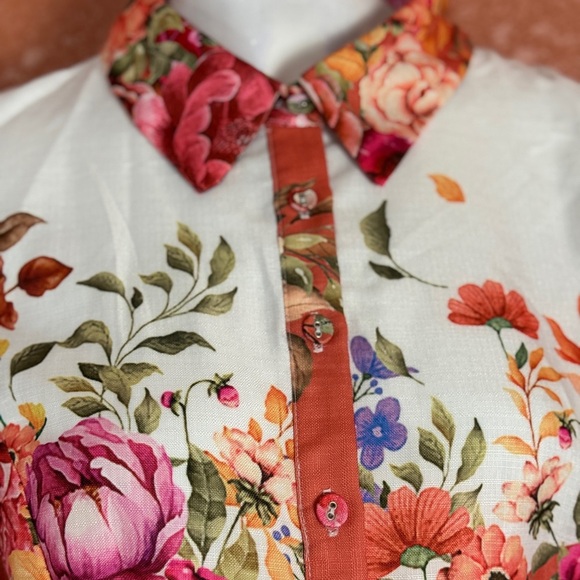 MaiNSTriP Floral Long Sleeve Maxi Dress with Belt Size Large. E88 - Picture 4 of 17